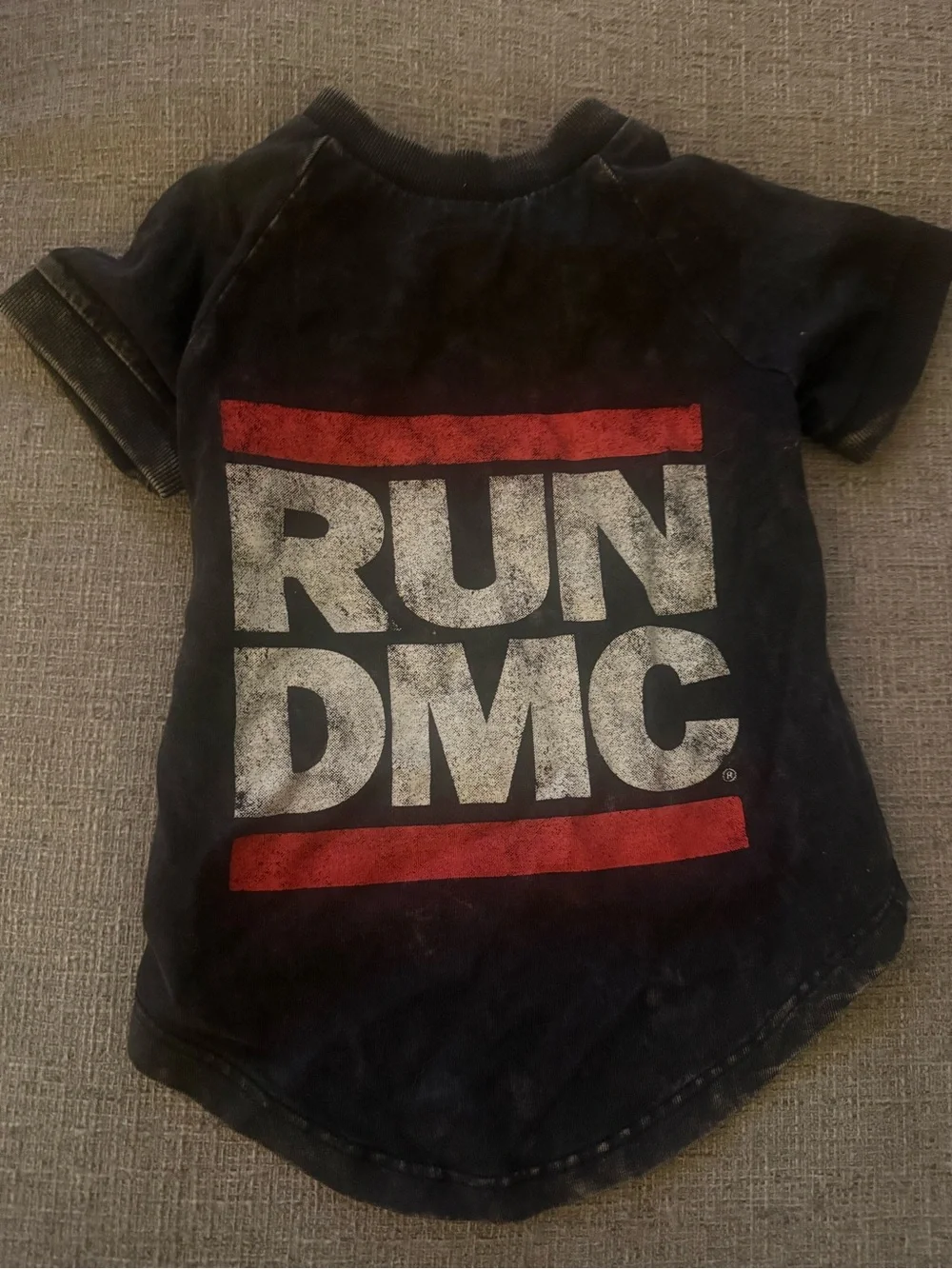 Typo Pet Club Run DMC Dog T-Shirt Size S/M Black Graphic Band Tee